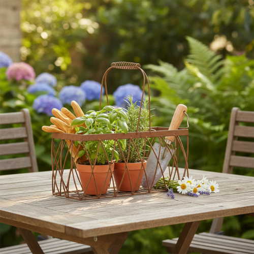 Artikel Trådkurv, metal, rustlook, 28x13,5x14 cm, 2 stk.