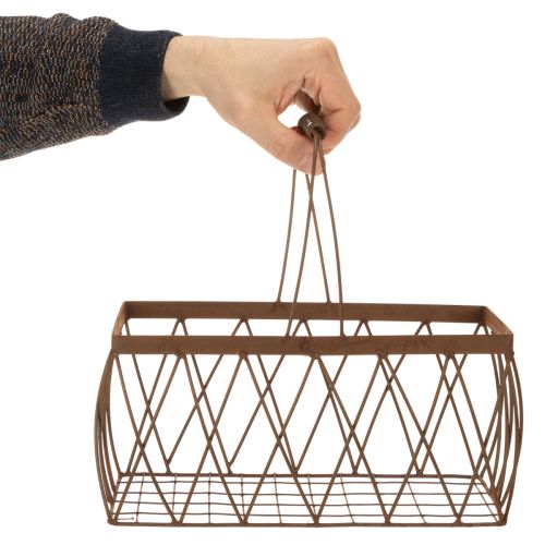 Artikel Trådkurv, metal, rustlook, 28x13,5x14 cm, 2 stk.