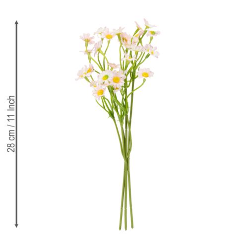 Artikel Kunstig kamillebuket til lys og nem boligdekoration, 28 cm, 3 stk.
