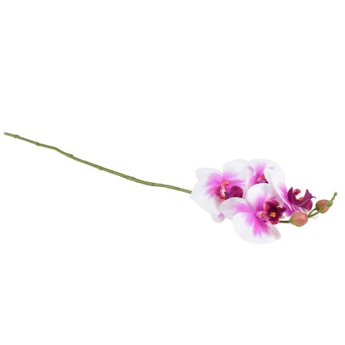 Artikel Orkidé Kunstig Phalaenopsis 4 Blomster Hvid Pink 72cm