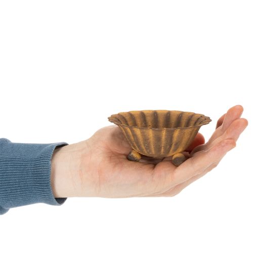 Artikel Vintage fyrfadsstage, lille skål, rustfarvet metal, Ø10 cm, H4,5 cm