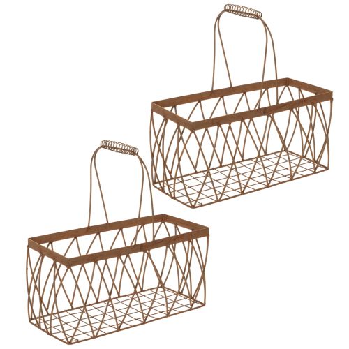 Artikel Trådkurv, metal, rustlook, 28x13,5x14 cm, 2 stk.