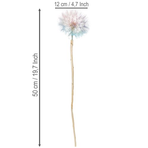 Artikel Mælkebøttedekoration, tørrede blomster, stabiliserede og farvede, delikate, holdbare, 12 cm, 4 stk.