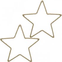Artikel Adventsdekoration, julepynt stjerne, dekoration stjerne jute B20cm 5 stk