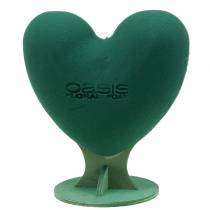 Artikel Blomsterskum 3D hjerte med fod blomsterskum grøn 30cm x 28cm