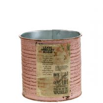 Artikel Dekorativ dåse gammel pink metal dåse til beplantning Ø11cm H10,5cm