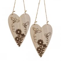 Artikel Dekorativ bøjle træ dekorative hjerter blomster bier dekoration 10x15cm 6 stk.
