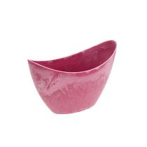Artikel Dekorativ skål plastik pink 20cm x 9cm H11,5cm, 1p