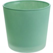 Artikel Glasurtepotte grøn plantekasse glasbalje Ø11,5cm H11cm