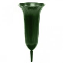 Artikel Gravvase 42cm mørkegrøn vase gravdekoration sørgeblomster 5 stk