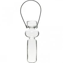Artikel Mini glasvaser til ophæng af glasdekoration med trådophæng H14cm 4stk