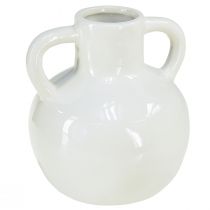 Artikel Keramik vase hvid vase med 2 hanke keramik Ø7cm H11,5cm