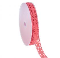 Artikel Blondebånd dekorativt bånd gavebånd pink B18mm L20m