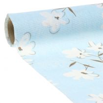Artikel Dekorativt stof blomster blå 30cm x 3m