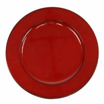 Artikel Dekorativ tallerken rød/sort Ø22cm