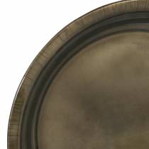 Artikel Dekorativ plade af skinnende bronzemetal Ø40cm