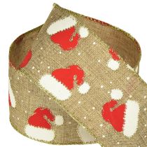 Artikel Julebånd med nissehuer, brunt, 60 mm, 10 m