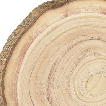 Artikel Træskive Paulownia trædekoration natur Ø17-21cm 4stk