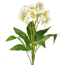 Artikel Juleroser hvide kunstige blomster som en buket på 18 blomster 60cm
