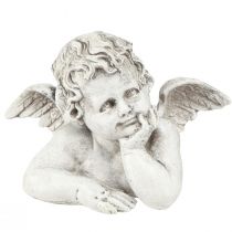Dekorativ Engelfigur Polyresin Gravdekoration Grå Hvid H6cm 3stk