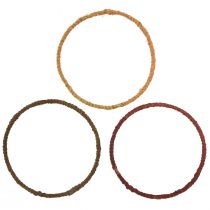Artikel Dekorativ ringfarvet ring med jutegul okkerbrun Ø30cm 3stk