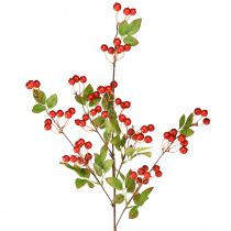 Dekorativ gren røde bær kunstig gren jul 88cm