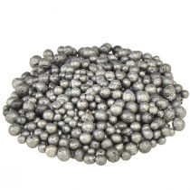 Artikel Metalliske dekorative perler antracit dekorative granulat runde 4-8mm 1l