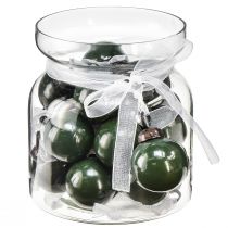 Artikel Mini julekugler glaskugler grøn Ø3cm 18 stk i glas