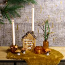 Artikel Naturinspirerede dekorative svampefigurer - forskellige brune nuancer, 6,4 cm - Charmerende accenter til have og hjem Pakke med 3