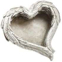 Artikel Plante hjertefjer støbt stenhjerte grå hvid 13×12×6cm 2stk