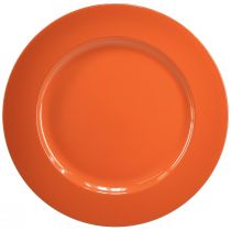 Orange plastplader – 28 cm – Ideel til fester og dekoration – Pakke med 4