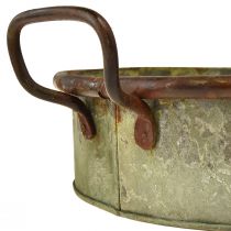 Artikel Skål ovalt metalbakkehåndtag rust 46/52 cm sæt af 2