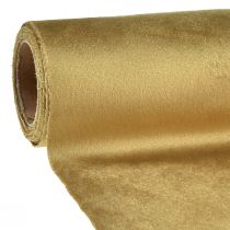 Artikel Bordløber i fløjl gyldenbrunt dekorativt stof 28×270 cm til borddekoration