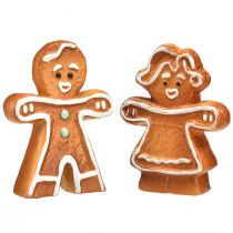 Artikel Julepynt keramisk honningkage kvinde og mand 7cm 6stk