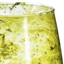 Artikel Lanterne glas dekoration vintage gul grøn Ø12cm H12,5cm