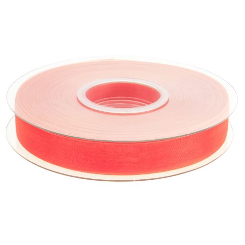 Artikel Organza bånd gavebånd orange bånd selvkant 15mm 50m