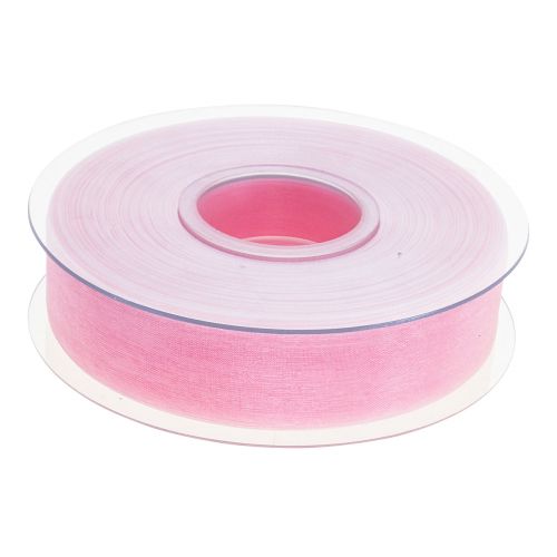 Artikel Organza bånd gavebånd pink bånd selvkant 25mm 50m