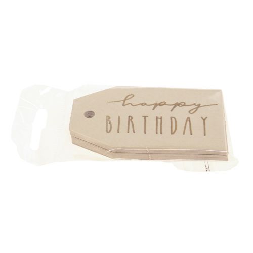 Artikel Gavemærker trykt papir Happy Birthday 4×7cm 24 stk