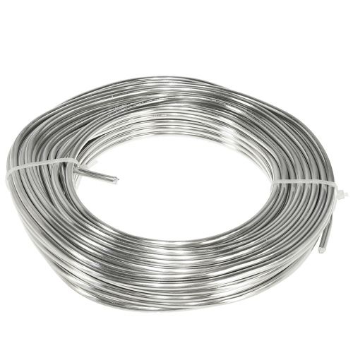 Floristik24 Aluminiumstråd sølv skinnende håndværkstråd dekorativ wire Ø5mm 1kg
