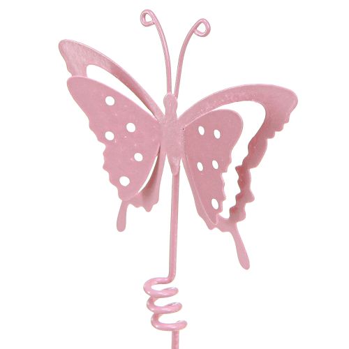 Artikel Blomsterprop butterfly metal pink L24cm 12 stk