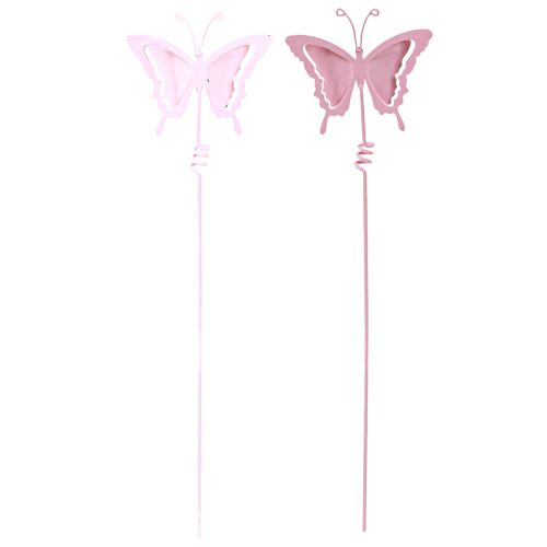 Artikel Blomsterprop butterfly metal pink L24cm 12 stk