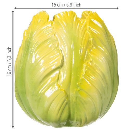 Artikel Blomstervase med flot tulipanmotiv. Perfekt til stuedekoration. 16 cm, 2 stk.