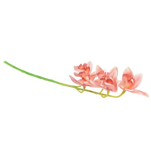Artikel Cymbidium orkidé kunstig 5 blomster fersken 65cm