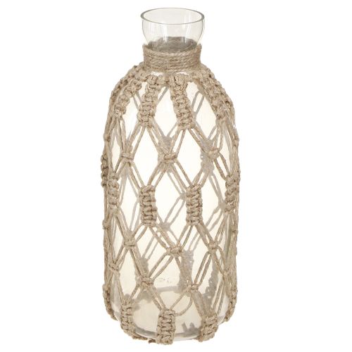 Dekorativ flaske glas macrame flaske vase Ø10cm H27cm