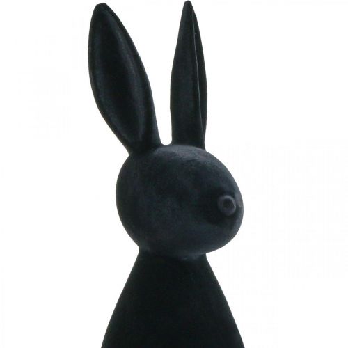 Floristik24 Deco Bunny Black Deco Easter Bunny Flocked H69cm