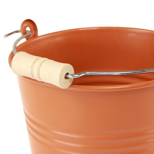 Artikel Dekorativ spand metal plantekasse orange brun Ø16cm H14,5cm 1,6L