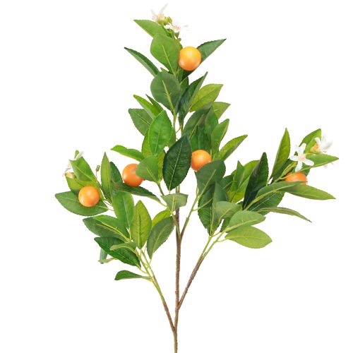 Dekorativ orange gren og blomster Kunstig orange gren 78cm