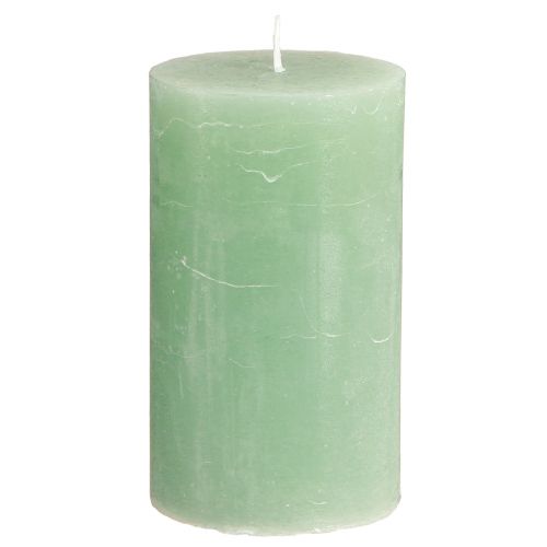 Floristik24 Ensfarvede stearinlys grønne jade søjlelys 70×120mm 4 stk.