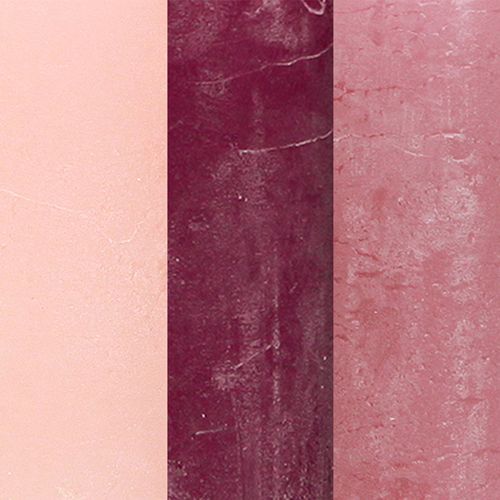 Artikel Ensfarvede lys søjler pink bær 70x100mm 12 stk