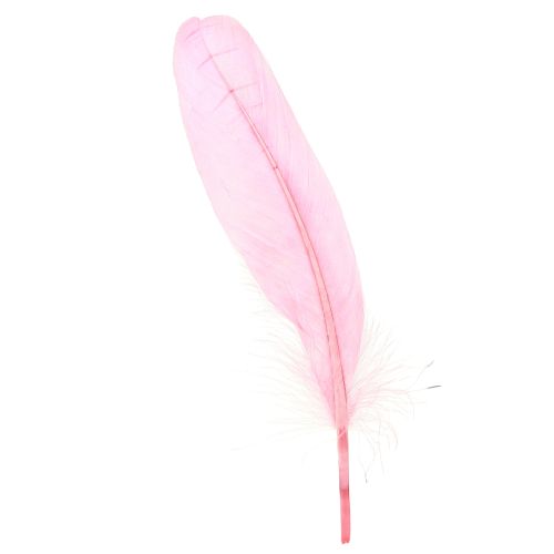 Fjer til håndværk Pink gåsefjer 18cm - 20cm 20g x 2stk